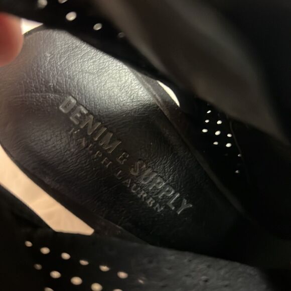 Denim supply Ralph Lauren Black Suede Peep Toe Ankle booties Size 7 BIN 16 - Picture 10 of 10